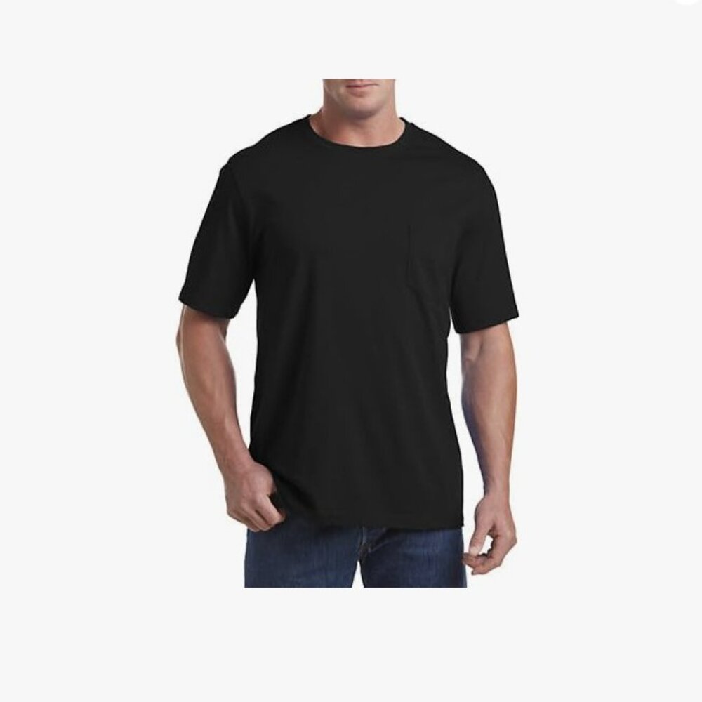 Harbor Bay Tall Black Crew Neck Short Sleeve T-Shirt Size 2XLT